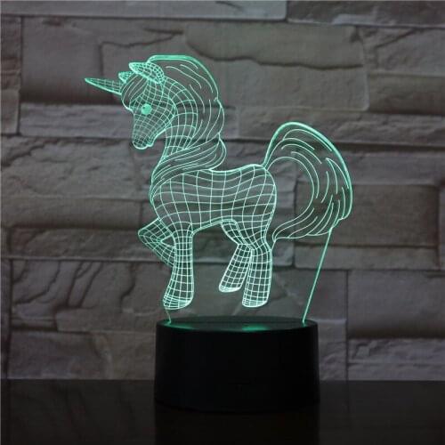 Bluetooth Unicorn 3D Nightlight USB Night Light LED Touch Switch Bedside Table Lamp Atmosphere Home Decor Kids Birthday Gift