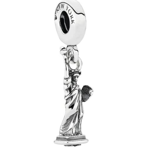 Statue of Liberty Beads for Jewelry Making Fit Original Pandora Charms Bracelet Free American Dream Pendant Women Pulseiras Gift