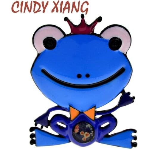 CINDY XIANG New Arrival Funny Enamel Multicolor Frog Brooch Pins For Women Girls Cute Insect Brooches Fashion Kids Jewelry Gits
