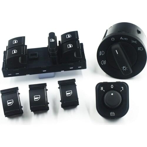 For VW Jetta III 3 golf MK5 6 V VI golf plus tiguan passat b6 CC Rabbit Mirror Headlight Window Control switch Button 6PCS/KIT