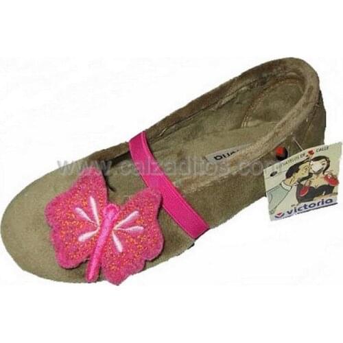 Home slippers Green for girl of Victoria