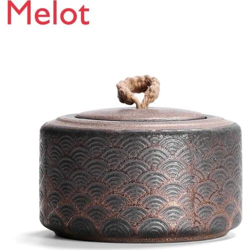 Stoneware Jin Jin Xiang Tea Jar Half a Catty Package Sealed Canned Tea Medium Office with Lid
