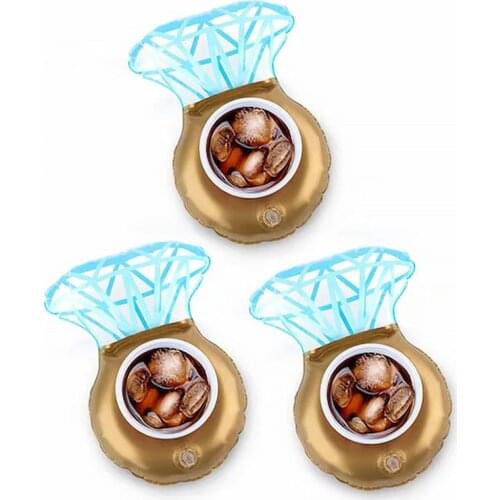 Diamond Ring Inflatable Drink Holder Pool Summer Beach Party Decoration Kid Adults Bath Float Toys Gift Cartoon Swim Ring