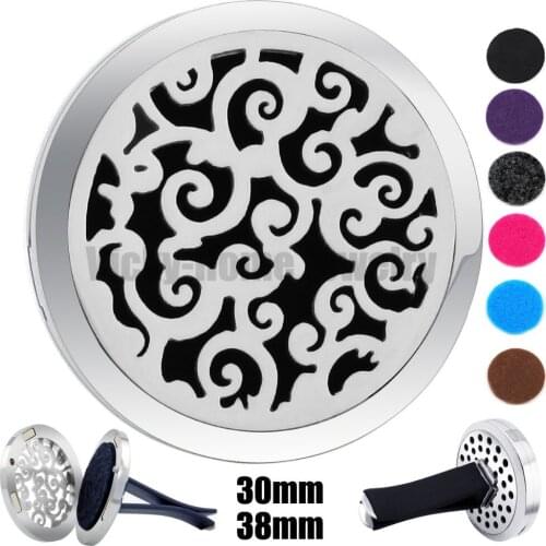 30mm-38mm Round Cloud Magnet Car Diffuser 316 Stainless Steel Car Aroma Locket Free Pads Essential Oil Car Diffuser Lockets