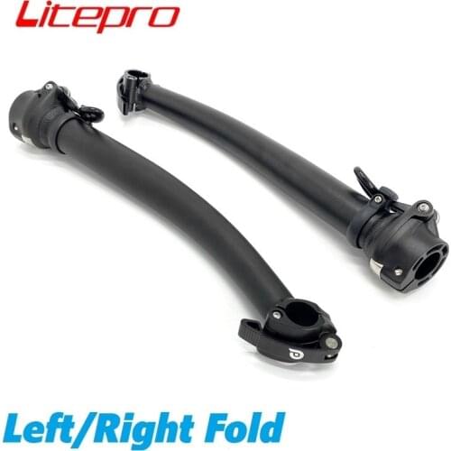 Litepro Curved Quick Release Stem 37cm Folding Bike Stem Handlebar 25.4mm Fork 28.6mm Aluminum Alloy Black