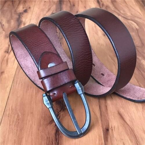 Super Thick Genuine Leather Men Belt Vintage Pin Belt Buckles For Men Ceinture Homme Jeans Male Belt Leather belt Men MBT0507