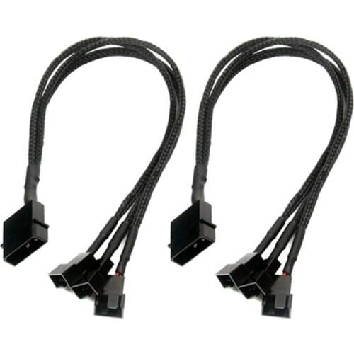 Desktop Computer Cooler Case Fans 4-Pin 10.6inches 2 Pack PWM Fan Splitter Cable