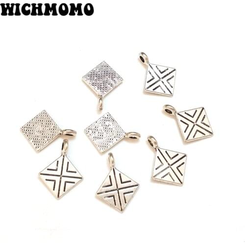 New 20 Pieces Zinc Alloy Geometric Rhombus Shape Charms Pendants for DIY Jewelry Accessories PJ274