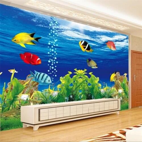 Papel de parede Custom wallpaper 3d photo murals stereo ocean underwater world aquarium living room background wall paper mural