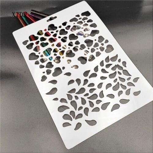 Leaf plastic mold shield DIY cake scrapbook stencils hollow Embellishments printing lace ruler Valentines Day