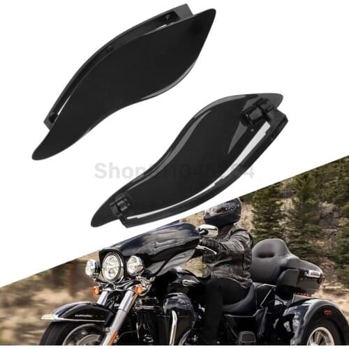 Adjustable Motorcycle Black Fairing Air Deflector Side Wing Windshield For Harley Touring Street Electra Glide FLHX 2014-2020