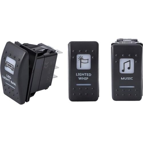 Led Light Bar Lighted Whip Music Switch for Can Am Marine Mavericks Commanders Defenders Rocker Switch Orange Backlight