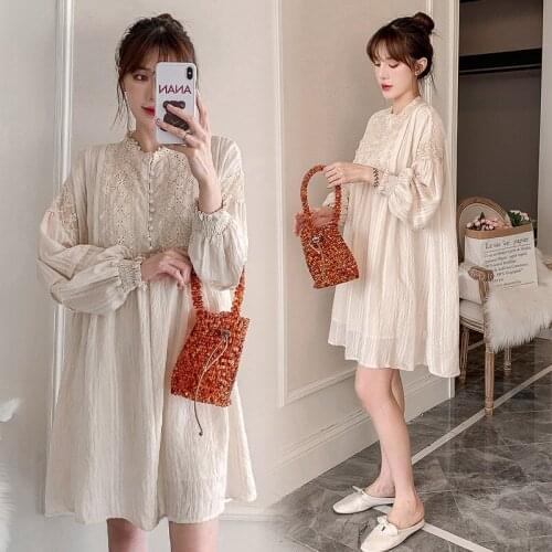 Maternity Spring Dress Cover Belly Skirt Fashion Maternity Dress Maternity Dress Mid-length Loose Large Size Dress Summer