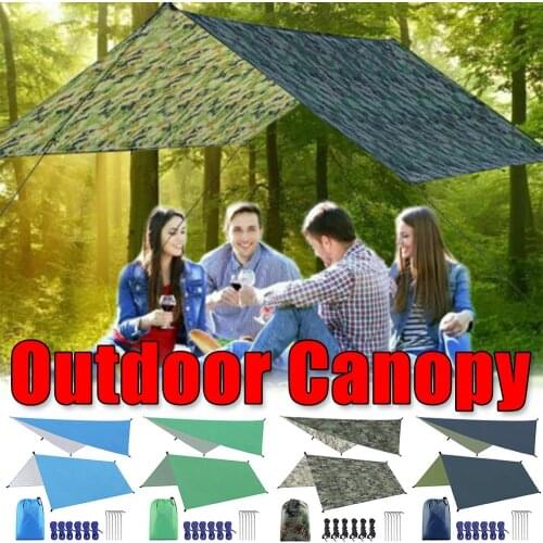 3mx3m Awning Waterproof Tarp Tent Shade Ultralight Garden Canopy Sunshade Outdoor Camping Hammock Rain Fly Beach Sun Shelter