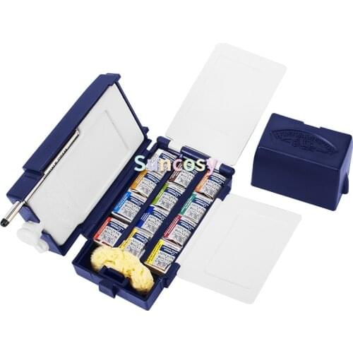 WINSOR & NEWTON Solid Pigment Watercolor Paint 8/12/24/36/45 Color Cotman Senior Water color,Half Pans Mini,Art Drawing Supplies