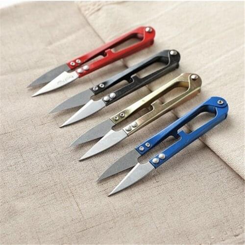 1Pcs 2021 Multicolor Trimming Sewing Scissors Nippers U Shape Clippers Yarn Stainless Steel Embroidery craft Scissors Tailor