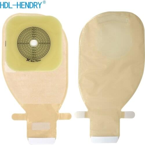 10 Pcs Ostomy Bags + 10 Base Plates Kits Two Pieces Systems Colostomy Bag with Carbon Filter Cut Line 70mm Pouches for Stoma