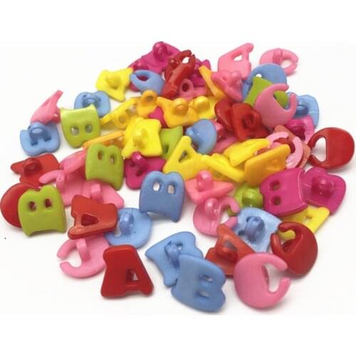 100pcs Mixed A B C Alphabets Letters Plastic Shank Buttons Fit Sewing Scarpbooking 13x15mm/pc