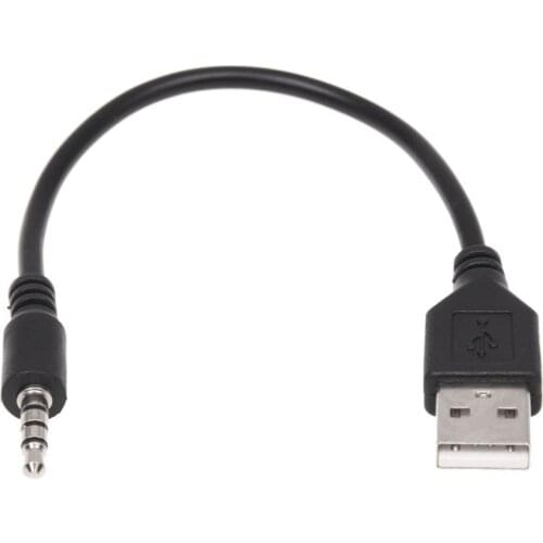 3.5mm Plug AUX Audio Jack to USB 2.0 Male Charger Cable Adapter Cord for Car MP3
