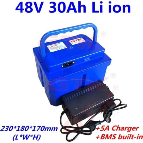 Electric eBike Battery gtk 18650 Cells Pack 52V 30Ah 48V 30Ah Powerful Bicycle Lithium Battery +5A Charger