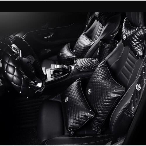 Shiny Crown Series Car Headrest lumbar pillow creative high-end diamond crown four seasons universal interior accessories
