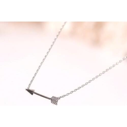 30 Tiny Horizontal lucky love Arrow pendant chain Necklace Pendant Women Simple Sideways Arrow Necklace Men lady gift jewelry
