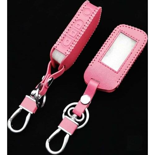 A93 Microfiber Leather Key Case For Starline A63 A39 A36 A66 A96 2-Way Car Alarm LCD Remote Control Transmitter Keychain Cover