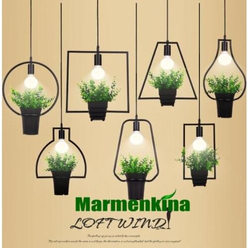 Flower Chandelier Garment Shop Creative Restaurant Bar Iron Craft Window Green Plant Chandelier