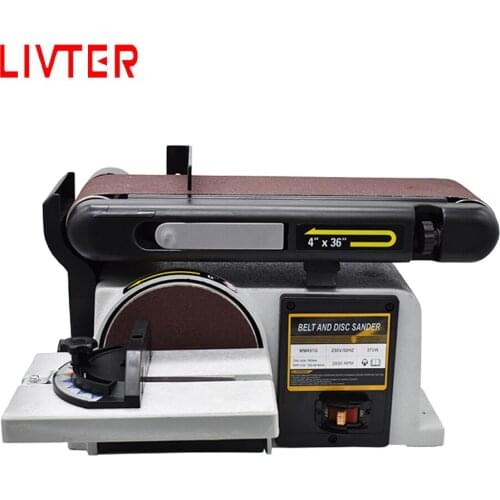LIVTER electric mini woodworking vertical horizontal belt disc sander wood sanding machine free shipping
