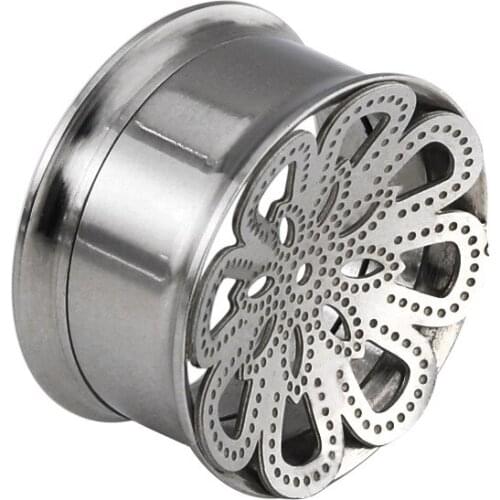 Hot Sale Ear Expanders Body Piercing Jewelry Stainless Steel Mandala Flower Flesh Tunnel Creative Ear Stretcher 10-18MM 50pcs