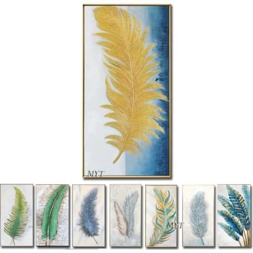 Hand Made Oil Painting On Canvas Feathers Oil Painting Abstract Modern Canvas Wall Art Living Room Decor Picture