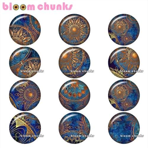 Pretty Retro pattern BohemiaRound glass cabochon jewelry flat back Making findings 12mm/18mm/20mm/25mm A8069