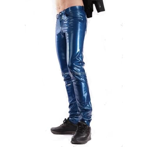 Latex jeans Rubber Gummi Man Pants Trousers Jeans customized 0.4mm catsuit