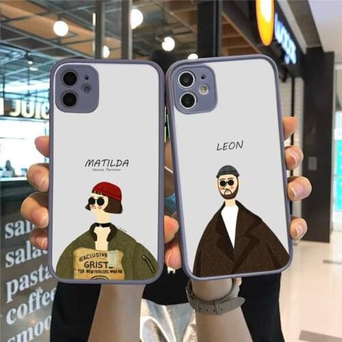 Leon Matilda Natalie Portman Killer Phone Case Blue Transparent Matte For IPhone7 8 11 12 S Mini Pro X XS XR MAX Plus Cover