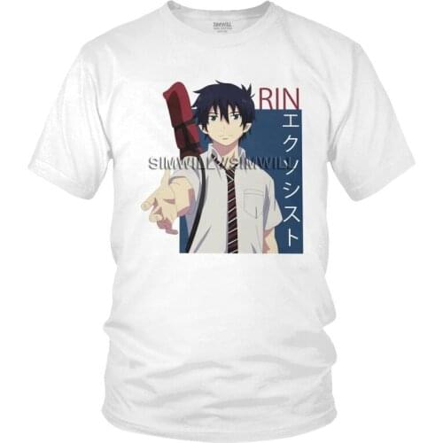 Male Blue Exorcist Rin Okumura T-Shirt Graphic Anime Manga Tshirt Short Sleeve Unique T Shirt Homme Cotton Tee Tops Clothing