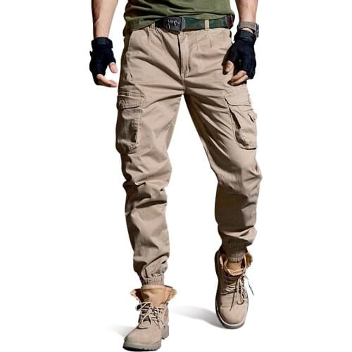 Pants Men 2021 Casual Camouflage Military Tactical Cargo Pants Multi-Pocket Fashions Joggers Black Army Trousers High Quality