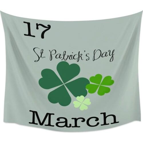 St. PatrickS Day 3.17 Clover Wall Tapestry Cover Beach Towel Home Decoration Wall Hanging for Bedroom Living Room