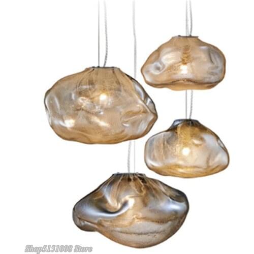 Nordic Denmark Glass Pendant Lights ining Room Living Room Restaurant Irregular Fishing Net Hanging Lamps Luminaria Home Decor