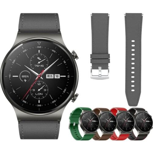 22mm Genuine leather Strap Smartwatch Replacement Part Wrist Band Watchband For Huawei Watch GT2 Pro Smart Wristband Accessories
