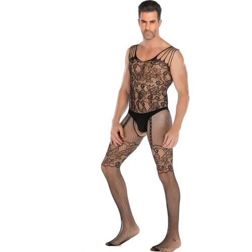 Men Sexy Net Lingeries Open Crotch Bodystocking Sexy Skirt for Sex Bodysuit Sexual Toys Women Gay Men See Through Cloth