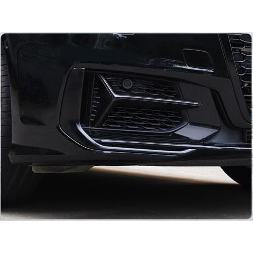Car Styling Front Fog Lamp Frame Decoration Cover Trim 2Pcs For Audi A6 C8 2019 ABS Exterior Bumper Trim Strips
