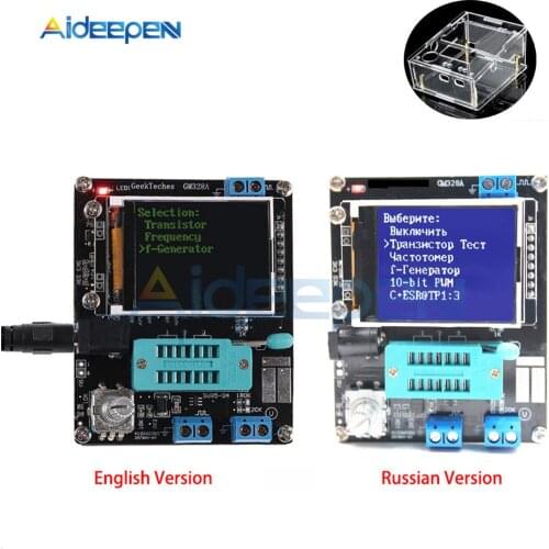 GM328A GM328B Transistor Tester LCR Diode Capacitance ESR Voltage Frequency Meter PWM DIY Kit with Case