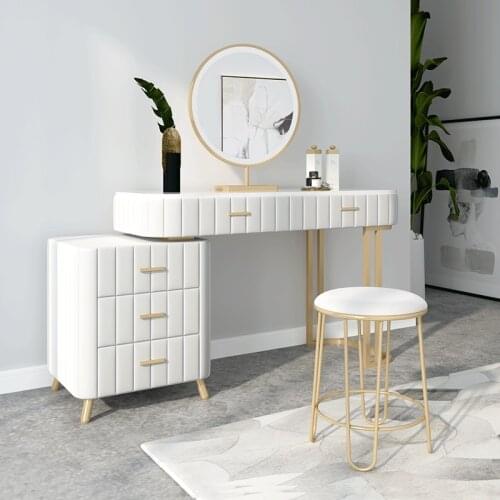 120cm Dressing Table With LED Light Mirror And Stool Coiffeuse Fashion Makeup Manicure Table Cabinet Dressers Bedroom Furniture