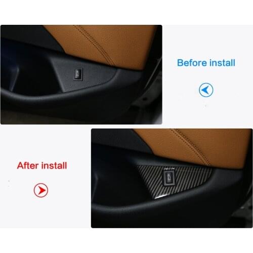 Carbon Fiber ABS Interior Car Tail Door Switch Button Frame Cover Trim For BMW 5 Series G30 528li 530li 2018 Left Hand Drive