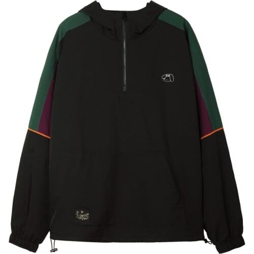 Spring Design New Harajuku Oversized Loose Black Color Block Women Hoodies Sweatshirt Hooded Pullover Tops Ladies Outwear Coat