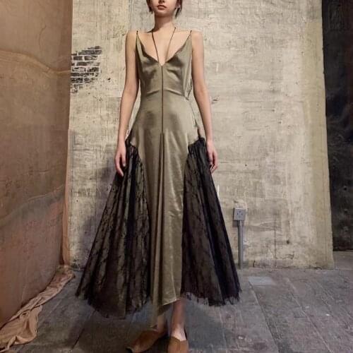 Summer High 2021SS Quality Women Lace Patchwork Backless Sleeveless Dress For Female Gdnz 6.25