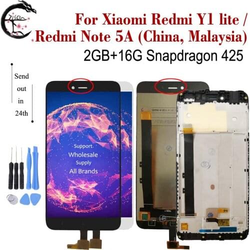New LCD With Frame For Xiaomi Redmi Y1 lite Y1lite Display Screen Touch Digitizer Assembly Redmi Note 5A 2GB+16G Note5A Display