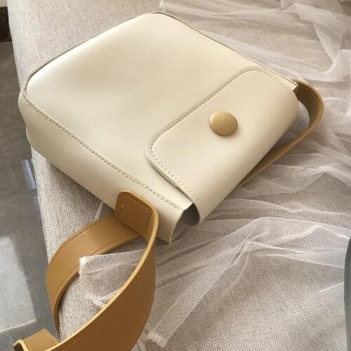 2021 simple womens bag fashion solid color single shoulder slant span wide shoulder strap bag