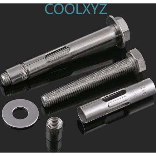 304 Stainless Steel Expansion Screw Hoisting Expansion Bolt External Hexagon Reduction Belt Built-in Tension Explosion 2Pcs