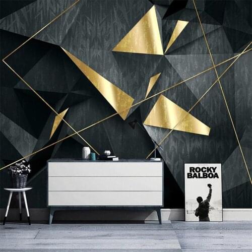 Custom 3D wallpaper mural modern minimalist geometric gold line living room bedroom background wall decoration painting wallpape